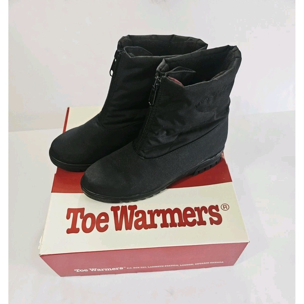 Womens 8W Toe Warmer T97806 Waterproof Black Ankle Boots Made in Canada